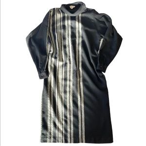 Elegant Black and Silver Midi Dress